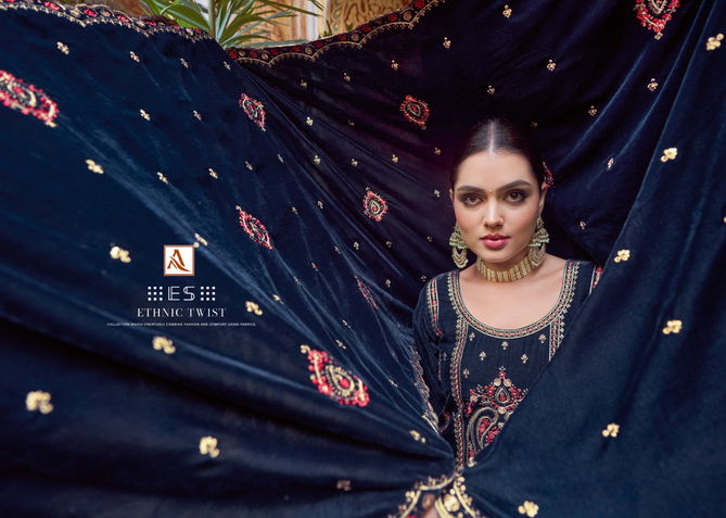 Riwaaz By Alok Heavy Velvet Wedding Salwar Suits Catalog
